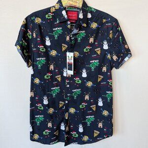 NEW Denim & Flower Christmas Theme Short Sleeve Shirt